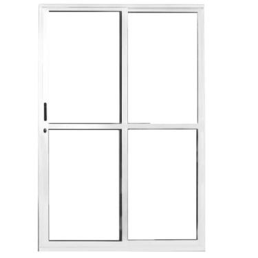 Imagem de Porta de Correr Sacada 2 Folhas 2.10 X 1.20 Branca Linha 25 Com Fechad