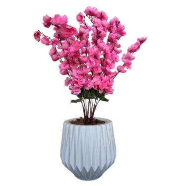Imagem de Flor Cerejeira Pessegueiro Artificial + Vaso Polietileno  - Flor Imp