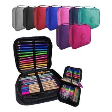 Imagem de Estojo Escolar Box Bolsinha Porta Caneta Lápis Colorido Top - ShopfitS