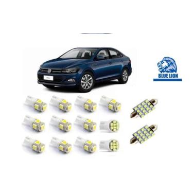 Imagem de Kit Led Vw Novo Polo / Virtus Teto Placa Ré Farolete - Blue lion