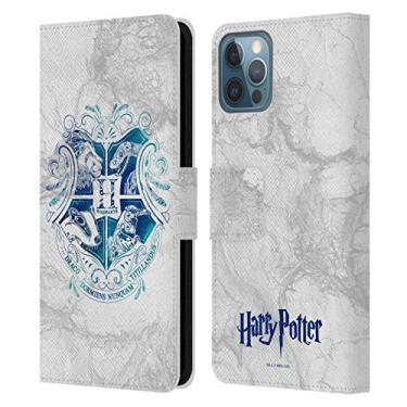 Imagem de Head Case Designs Capa carteira de couro oficialmente licenciada Harry Potter Hogwarts Aguamenti Relíquias da Morte IX compatível com Apple iPhone 12 / iPhone 12 Pro