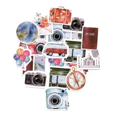 Imagem de Adesivos Decorativos Scrapbooking Planner 44 Peças Londres - Doce Tern