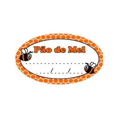 Imagem de Etiqueta Adesiva Pão de Mel Abelha com 100 unidades - Hiper Embalagens