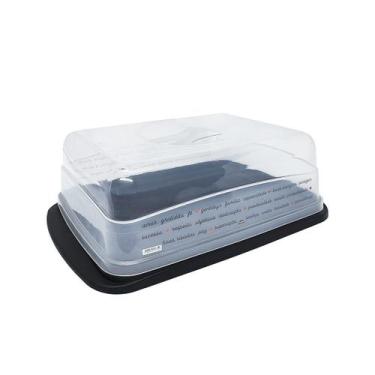 Imagem de Boleira Grande Retangular Grande com Tampa Armazena Guarda e Conserva 