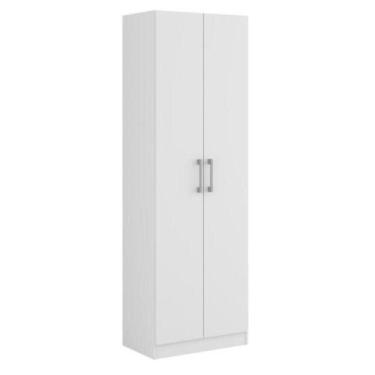 Imagem de Comoda Multiuso Carraro 626 2 Portas 4 Prateleiras 169x56x33cm, BRANCO