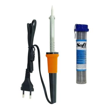 Imagem de Kit Ferro de Solda Com 1 Tubete Estanho Com Resina