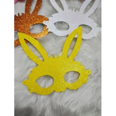 Imagem de Máscara EVA 65 UNIDADES glitter com elástico Páscoa festas aniversário