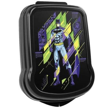 Imagem de Sanduicheira c/ Tampa Batman Porta Lanche Escola Infantil - Plasutil, 