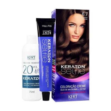 Imagem de Coloração Keraton Selfie 6.7 Louro Escuro Marrom - Kert Profissional