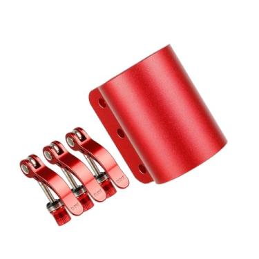 Imagem de oshhni Grampo dobrável para scooter, trava dobrável, haste vertical, peças de trava robustas, ferramentas, grampo de travamento para adultos ao ar livre, Vermelho