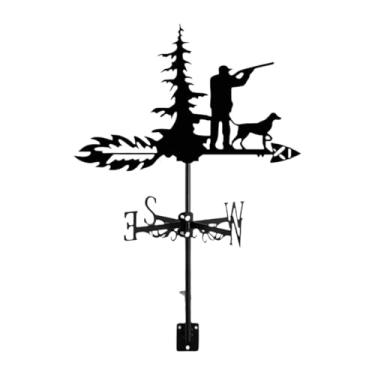 Imagem de Ioensy Homem cão, ferramenta de medição de vento de metal, indicador de direção do vento para jardim de fazenda ao ar livre