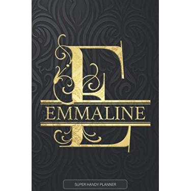Imagem de Emmaline: Emmaline Name Planner, Calendar, Notebook,Journal, Golden Letter Design With The Name Emmaline