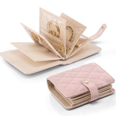 Imagem de Estojo Organizador de Jóias Vlando Travel Sand Rosa para Mulheres