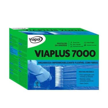 Imagem de Argamassa Impermeabilizante com Fibras ViaPlus 7000 Cinza 18Kg - Viapo