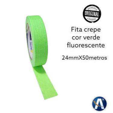 Imagem de Fita Crepe 24mmx50m Cor Verde Fluorescente - Nastro