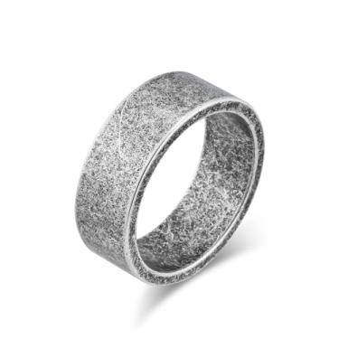 Imagem de INRENG Anel masculino feminino de aço inoxidável de 19 mm/10 mm de largura grande legal liso acabamento fosco topo plano prata, ouro, preto, Metal, Sem pedra preciosa