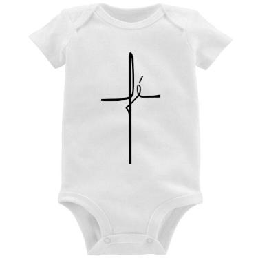 Imagem de Body Bebê Fé em Cruz - Foca na Moda, Branco, G