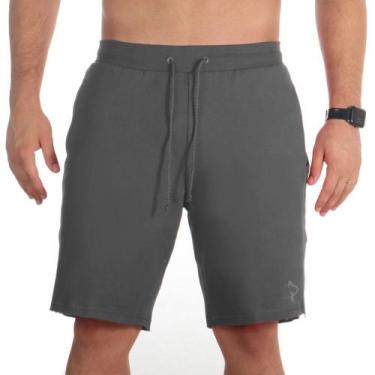 Imagem de Bermuda Plus Size Short Algodao Moletom Masculino Lisa Cordao Ajustave