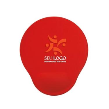 Imagem de Kit 10 Mouse Pad Personalizado 20x23 Ergonômico Apoio Punho (Vermelho)