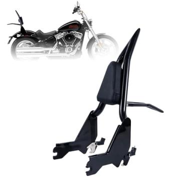 Imagem de Kinglemc Suporte de bagagem ajustável Holdfast Sissy Bar encosto de passageiro com trava para Harley Davidson Softail Standard Street Bob Heritage Classic 114 FLDE FLHCS FLSL FXBB FXBBS 18-23