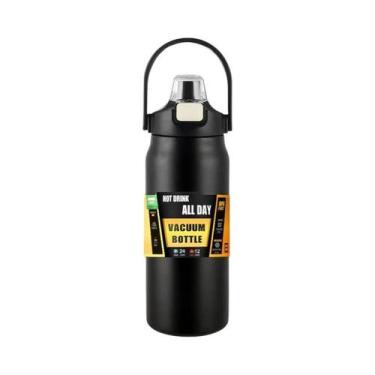 Imagem de Garrafa Térmica de Aço Inoxidável Portátil com Canudo - Garrafa de Vác
