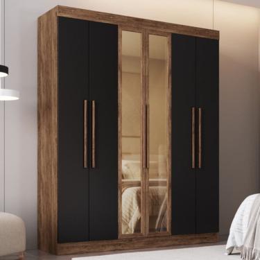 Imagem de Guarda Roupa Casal com Vidro Reflecta 6 Portas 100 MDF Malibu Doripel
