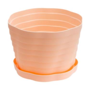 Imagem de Fenteer Plantas plásticas de vaso de flores de mesa Plantas de berçário vaso decorativo de plantador de plástico ao ar livre para o ornamento da de, Rosa