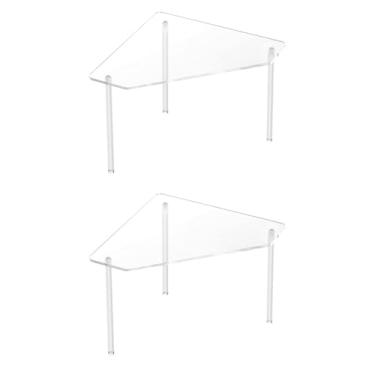 Imagem de ＫＬＫＣＭＳ 2x Banheiro de canto de canto de canto chuveiro de chuveiro empilhável Triângulo de canto de canto de chuveiro flutuante chuveiro de chuveiro para