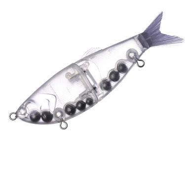 Imagem de 5 peças iscas em branco sem pintura, cauda de filamento, 16 cm/59,5 g, isca de natação deslizante silenciosa, faça você mesmo, feita à mão, equipamento de pesca artificial