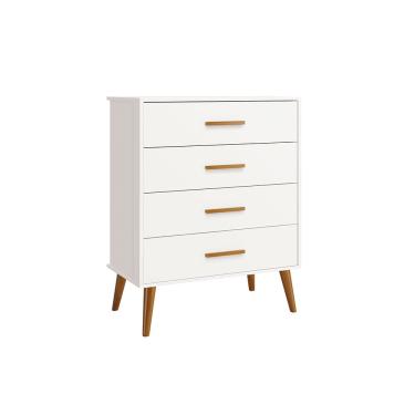 Imagem de Cômoda Gaveteira Infantil 4 Gavetas Isis 100% mdf Quarto de Bebê Pés Retrô - Móveis Reller