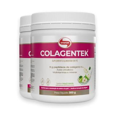 Imagem de Kit 2X: Colagentek C/Multivitaminas Maçã Verde Vitafor 300g