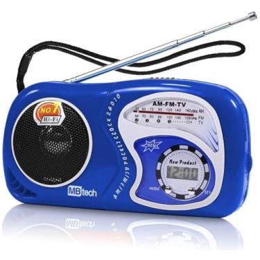 Imagem de Radinho a Pilha Mini Rádio Portátil AM/FM com Relógio Digital, Entrada para Fone, Ajuste de Volume e Estação, Super Leve e Compacto