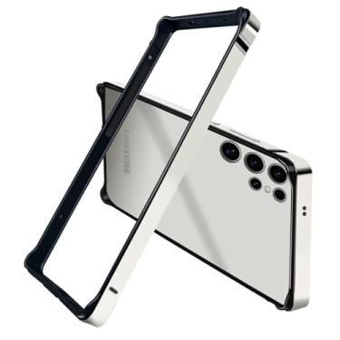 Imagem de LUVI Compatível com Galaxy S25 Ultra Bumper Case Frame Edge Silicone Protective Ultra Thin Lightweight Luxury Protection Capa à prova de choque para mulheres meninas homem prata