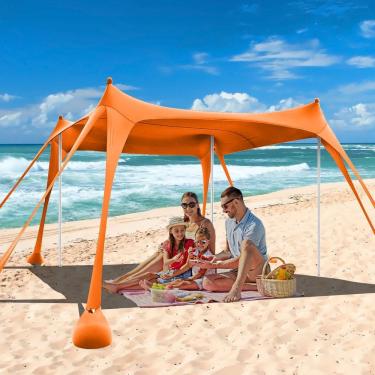 Imagem de Barraca de praia LAKEEN 10x10ft Sun Shelter UPF50+ para 8 pessoas