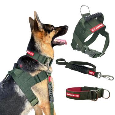 Imagem de Combo Coleira Peitoral + Guia + Coleira para Cachorro - Cores Variadas