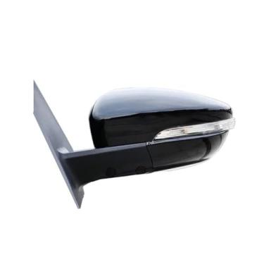 Imagem de Conjunto de espelho lateral externo de carro, conjunto de tampa do espelho retrovisor, moldura de vidro, luz de seta, lâmpada compatível com Lifan 530 X50(Black left)