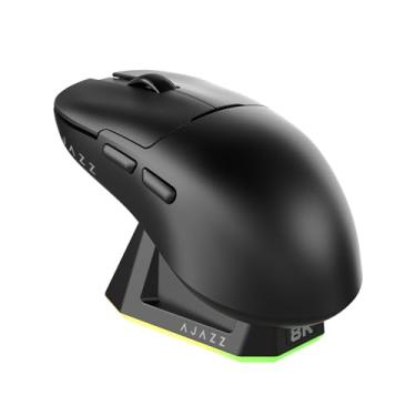 Imagem de DAIDAI Mouse AJ159PRO 8 Khz Bluetooth/2.4G/com fio 56G leve para jogos com base de carregamento magnético, sensor PAW3395 26KDPI, Huanuo 100 milhões de cliques, almofada de pé 100% ETFE e receptor 8