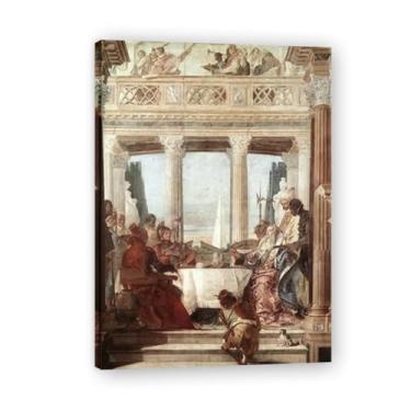 Imagem de The Banquet of Cleopatra Giovanni Battista Tiepolo Impressão em tela – Obra-prima rococó barroca, pintura escolar de Veneza, pintura a óleo decorativa para galeria doméstica 70 x 98 cm