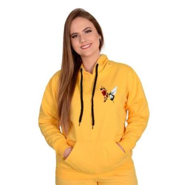 Imagem de Blusa Frio Moletom Feminino Personalizado Borboleta - Methodic, Amarel
