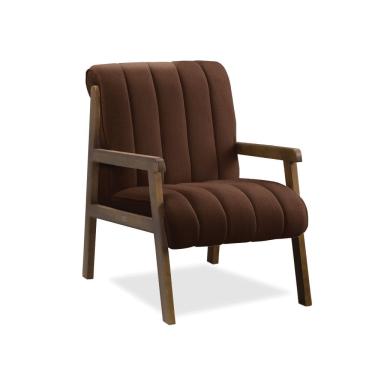 Imagem de Poltrona Decorativa para Sala Base de Madeira Daline Bouclê Marrom E03 - D`Rossi