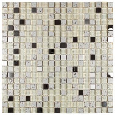 Imagem de Pastilha De Mármore Com Vidro E Metal Machhu Picchu Branco/metal