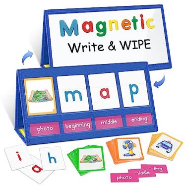 Imagem de EAMAY Suporte Para Gráfico De Bolso De Mesa Para Construção De Palavras Cvc Com Kit Magnético De Tenda E Cartões Para Escrita E Limpeza, Leitura De Jogos De Ortografia E Fonética Para Crianças, Itens