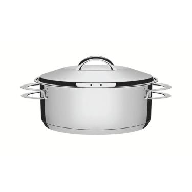Imagem de Caçarola Tramontina Solar Rasa Em Aço Inox Fundo Triplo Com Tampa E Alças 24 Cm 4,7 L T...