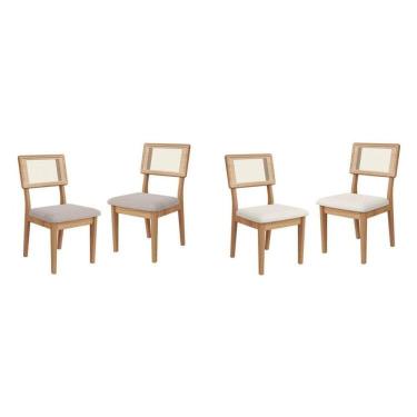Imagem de Conjunto 4 Cadeiras Para Sala De Jantar Ca35-2 J23 Freijó-cesare Claro