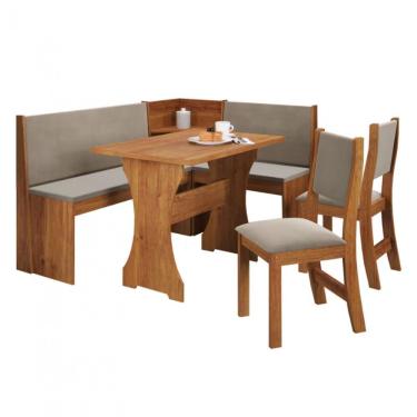 Imagem de Conjunto Sala De Jantar De Canto Bernardo 2 Cadeiras Viero Mel-pérola