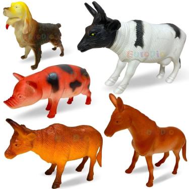 Imagem de Fazendinha 6 Animais Emborrachados Fazendo Vaca Porco Cavalo [f114]