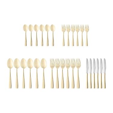 Imagem de Faqueiro Wolff Pisa Em Aço Inox Dourado – 30 Peças Inox Com Dourado