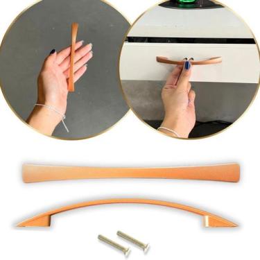 Imagem de Kit 2 Puxadores Alça Metal 13,5cm p/ Móveis Armários Gavetas - Compras