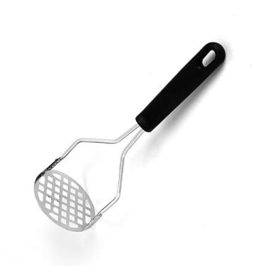 Imagem de Amassador Batatas Espremedor Manual Legumes Multiuso Aço Inox Com Cabo Plastico Cozinha Multiuso(Amassador De Alimento)