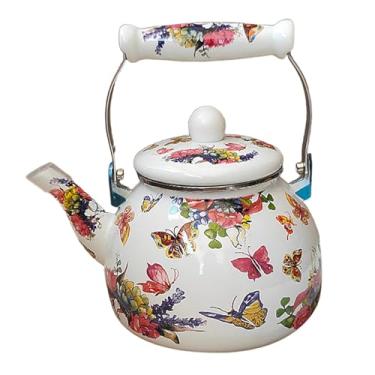 Imagem de Ioensy Chaleira de esmalte resistente multifuncional para chá, aquecedor, chaleira de água, cafeteira para escritório, cozinha, casa, água fervente,